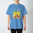 yukibo-zuの南国の夕日と猫の親子 Regular Fit T-Shirt