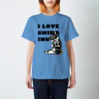 真希ナルセ（マキナル）のI LOVE SHIBA INU（新バージョン・黒柴） スタンダードTシャツ