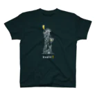 ビールとアート TM-3 Designの彫刻 × BEER（自由の女神）白線画 Regular Fit T-Shirt