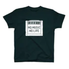 QUQU_WORKSのノーミュージックノーライフ アンプデザイン ホワイト Regular Fit T-Shirt