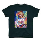 くろまる_AI/ColorMerry_AIのカラフル空間の女の子1 Regular Fit T-Shirt