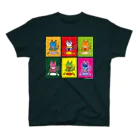 aoinekoLEO Joulupukkiのレオ６カラープリント（白ロゴ）-Tシャツ スタンダードTシャツ