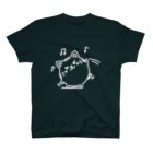 まるコロッ。の茶トラニャンコロまる・体操（線画：白バージョン） スタンダードTシャツ