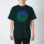 💖宇宙整体♪🌈♪こころからだチャンネル♪💖の宇宙曼荼羅Green Blue Heart cakra スタンダードTシャツ