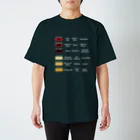 ヒロシオーバーダイブのワイン好きのためのカラーチャート（PART2・白文字) スタンダードTシャツ