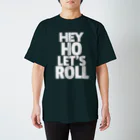 HARAKARAのHEY HO LET`S ROLL ホワイトロゴ スタンダードTシャツ