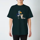 キクチミロのハシビロコウ&チベットスナギツネ 濃色 Regular Fit T-Shirt