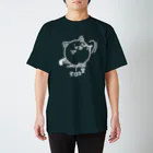 まるコロッ。のニャンコロまる・ゴルフ（線画：白バージョン） スタンダードTシャツ