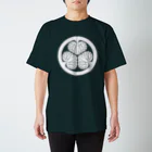 戦国神社 -戦国グッズ専門店-の徳川家康/三つ葉葵/ホワイト スタンダードTシャツ