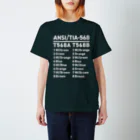 youichirouのLANケーブル結線規格(白字) Regular Fit T-Shirt