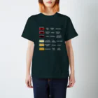 ヒロシオーバーダイブのワイン好きのためのカラーチャート（PART2・白文字) スタンダードTシャツ