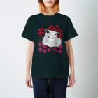 ねこじゃらしの水玉と猫 -polka dots and cat-（赤桃） スタンダードTシャツ