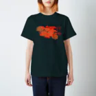 【松】黒金アートこぎん和紙和柄の紅津軽tsugaru和柄 スタンダードTシャツ