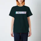 SANKAKU DESIGN STOREの光の速度で過ぎ去る青春。 白/青赤 Regular Fit T-Shirt