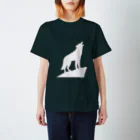 裏山ケモノブのおおかみのハウリング（白） スタンダードTシャツ