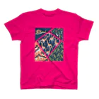 Saza-nami Antique designのとかげ・かえる・かたつむり・きりん Regular Fit T-Shirt