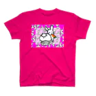 🤍一ノ瀬 彩 🐇⸒⸒ suzuri支店🤍のｶｵｽうさぎ:桃【多+1】 スタンダードTシャツ