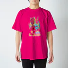 NAMI★HANA屋の日本の妖怪_人魚(にんぎょ)ピンク スタンダードTシャツ
