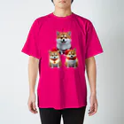 〜たけしゃんのお店〜の芝犬サンタ③ Regular Fit T-Shirt