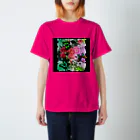 ｔ８６ｎ　オリジナルの花と蝶々の遊び心 スタンダードTシャツ