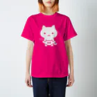 ねこぱんつのぱんつが大きくて常に支えているねこ（しろ） Regular Fit T-Shirt