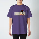 陽気絵屋(Yo-U-Ki-e, ya)-POP浮世絵のYo-U-Ki-e「ほっぴんを吹く娘」横型Tシャツ【浮世絵】 スタンダードTシャツ