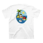 Cody the Lovebirdの（両面）オカメインコと海のお友達 & 南の島で夏休み Chubby Bird スタンダードTシャツの裏面