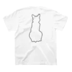 アトリエGINのロシアンブルー銀　猫の100% Tシャツ(線画Ver) スタンダードTシャツの裏面