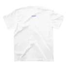  #satisfyingのMIMIQURU ミミキュル　ブルー夏文字 Regular Fit T-Shirtの裏面