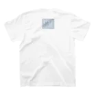 HosoMitsu-painterの水色のストライプリボン Regular Fit T-Shirtの裏面