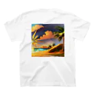 南国LIFESTYLE🌴のヤシの木とサンセット スタンダードTシャツの裏面