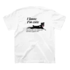 ミニチュアシュナウザー　B&SのI know I'm cute スタンダードTシャツの裏面