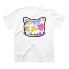 MOGGY88のMOGGY88 猫ロゴ　表面ブランド名　裏面猫ロゴ大(花柄) スタンダードTシャツの裏面