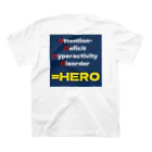 魅力発見心理コーチかずの「ゆるゆる癒しショップ」のADHD＝HERO Regular Fit T-Shirtの裏面