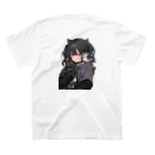 ziziのクロネコミミガール スタンダードTシャツの裏面