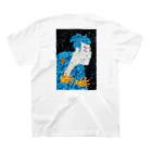 cuuyabowのBlue写楽　江戸兵衛　バックプリント Regular Fit T-Shirtの裏面