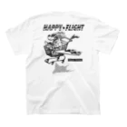 nidan-illustrationのhappy dog -happy flight- (black ink) Regular Fit T-Shirtの裏面