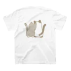かわいいもののおみせ　いそぎんちゃくの表裏印刷　仲良し猫　灰白ハチワレ&ポインテッド Regular Fit T-Shirtの裏面