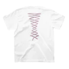 せんき🐰デザインする人の編み上げリボンピアスデザイン【くすみピンク】 スタンダードTシャツの裏面