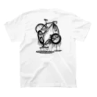 nidan-illustrationのmelted bikes #2 (black ink) スタンダードTシャツの裏面