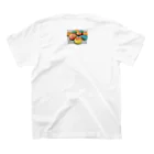 Famille de baleines(ファミールデバレーヌ)のカラフルマカロン スタンダードTシャツの裏面