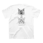 NEKO rtmentの2CATS(UME&MUGI)縦＋NEKOrtment四角ロゴ スタンダードTシャツの裏面