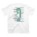 LalaHangeulのSeahorse Dad　グリーン　バックプリント Regular Fit T-Shirtの裏面