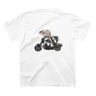 フクモモのフクロモモンガとバイクとカエル スタンダードTシャツの裏面