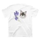 みきぞーん｜保護猫 ミッキー画伯と肉球とおともだちのkojiro mimosa lavender スタンダードTシャツの裏面