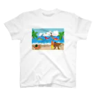 UEMURA SHOPの夏の恐竜バカンスTシャツ スタンダードTシャツ