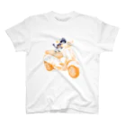 N谷スタジオのチワワのすっちゃんバイクに乗る スタンダードTシャツ