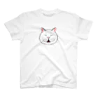 chi-bitの猫の顔（白猫・ぽっちゃり） スタンダードTシャツ