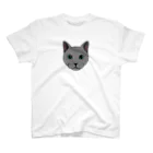 chi-bitの猫の顔（ロシアンブルー） スタンダードTシャツ