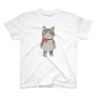 KOBEアニマルレスキューPinkyの保護っ子きゅうたの赤いリボン Regular Fit T-Shirt